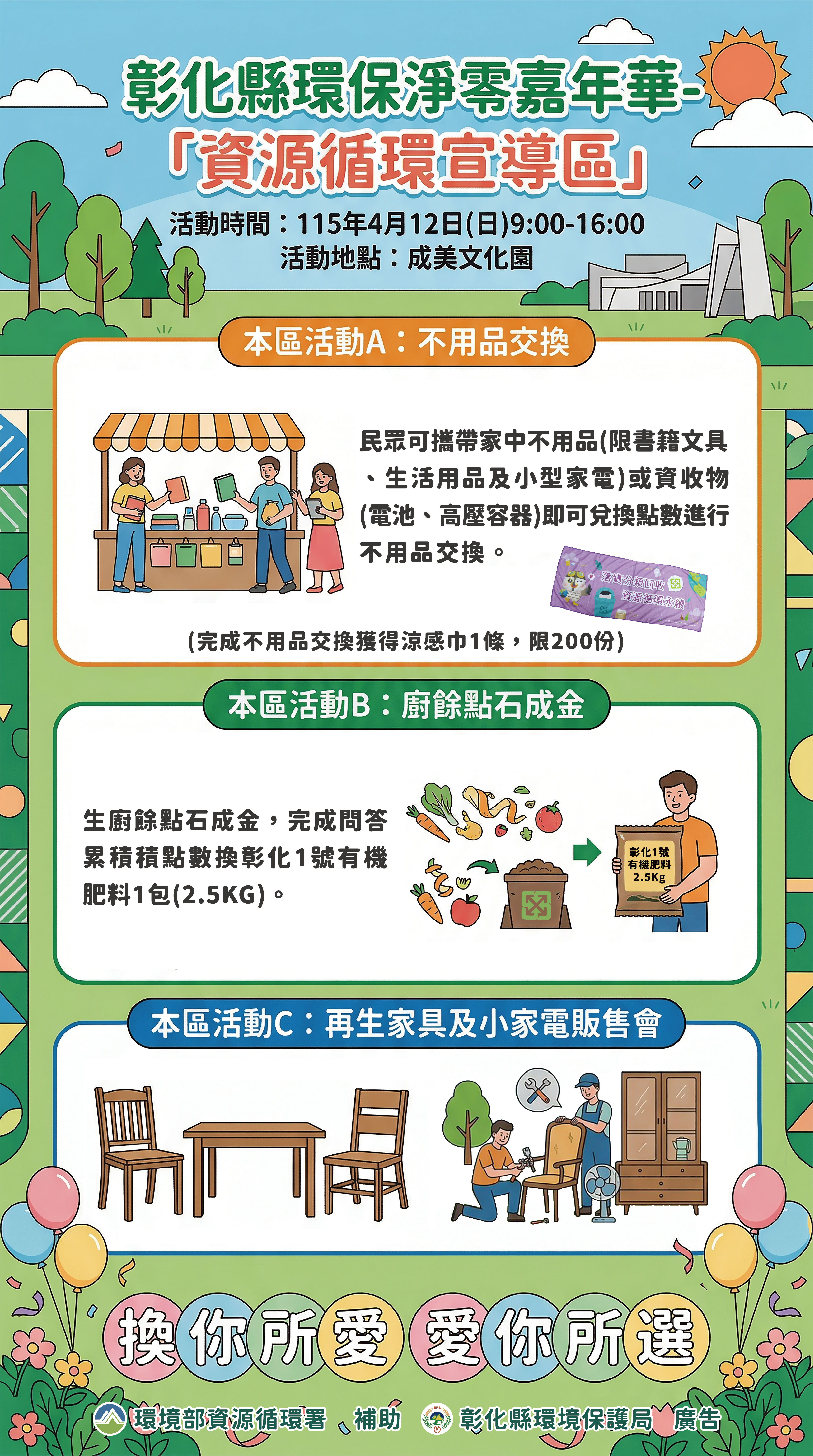 圖舊物變新寶 彰化縣環保淨零嘉年華 邀您體驗「以物易物」的樂趣