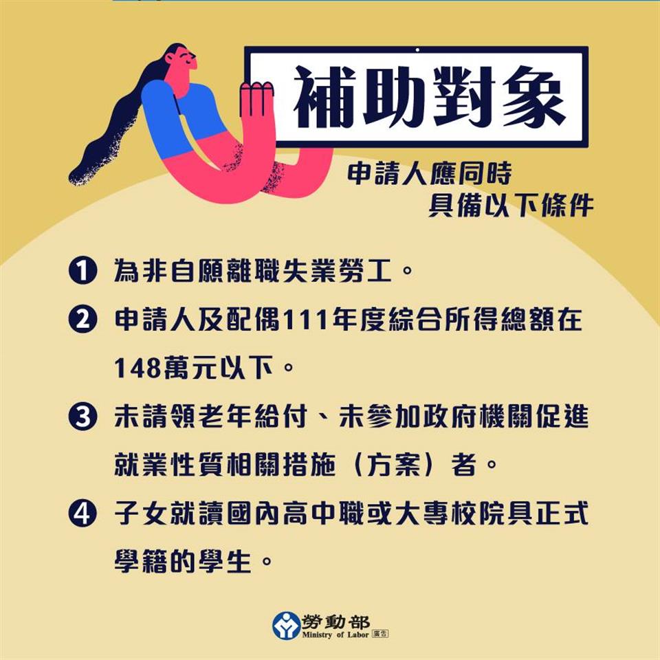 彰化縣政府全球資訊網-訊息中心-新聞訊息-彰化縣政府提醒失業勞工子女就學補助開放申請，符合條件最多可領5.7萬元